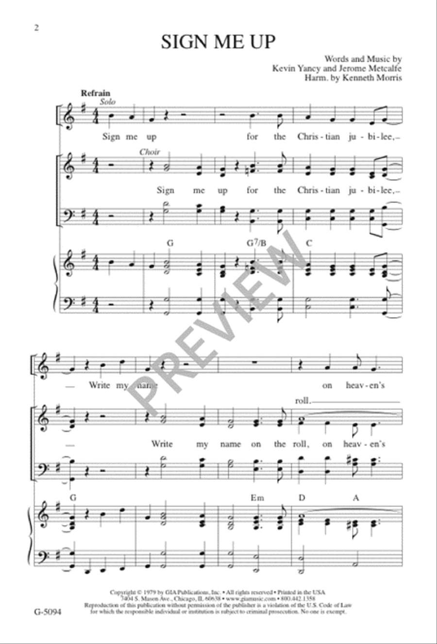 Sign Me Up 4-Part scores gallery preview page 2