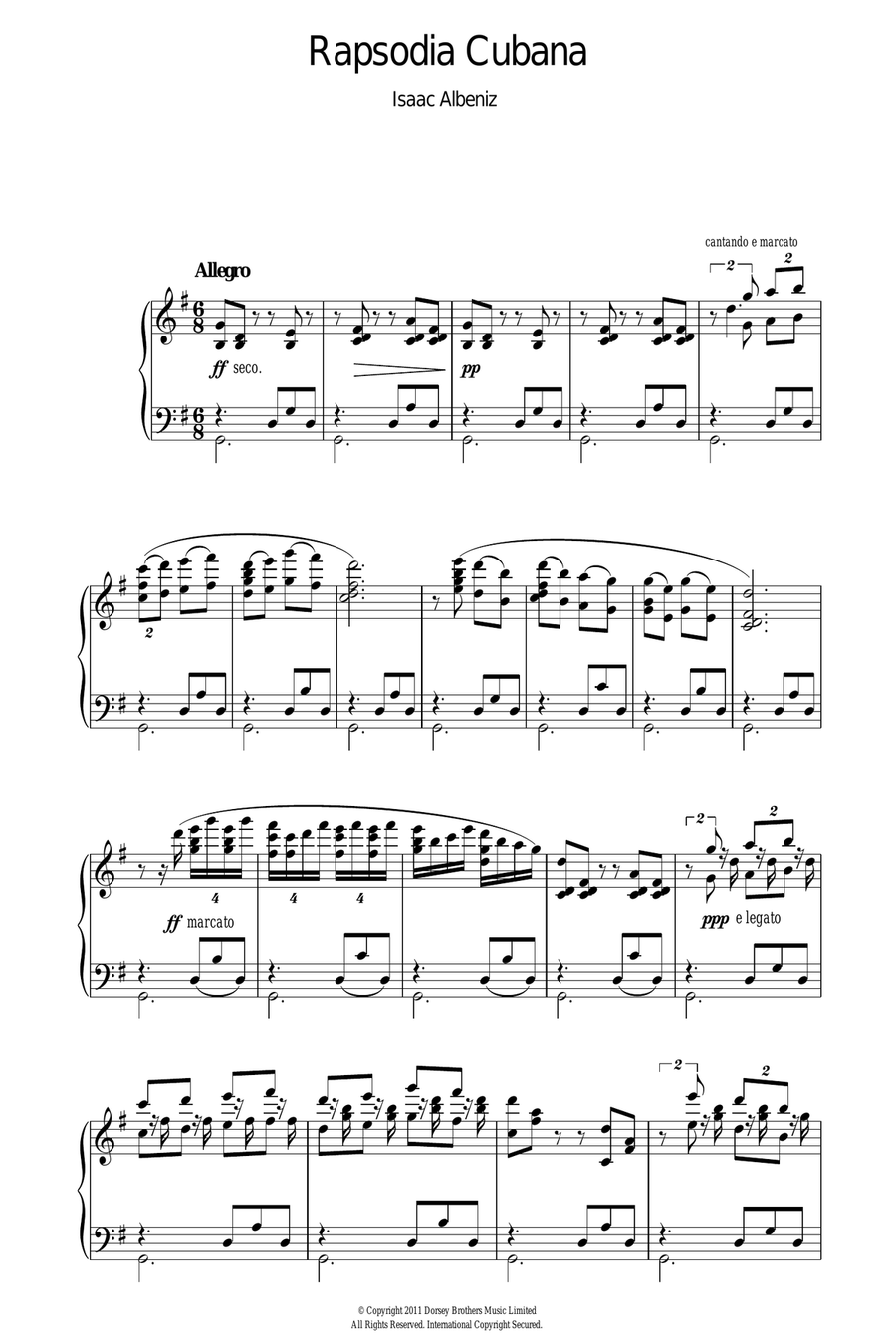 Rapsodia Cubana Piano Solo scores gallery preview page 1