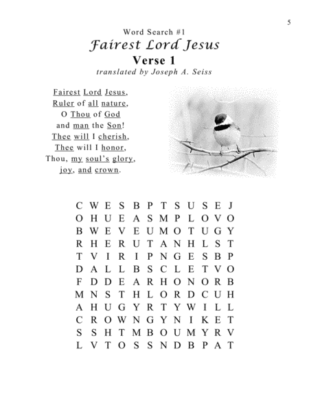 Fairest Lord Jesus (25 Hymn Word Search Puzzles)