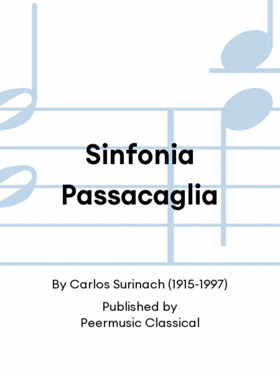 Sinfonia Passacaglia Sinfonia Passacaglia Orchestra scores gallery preview page 1