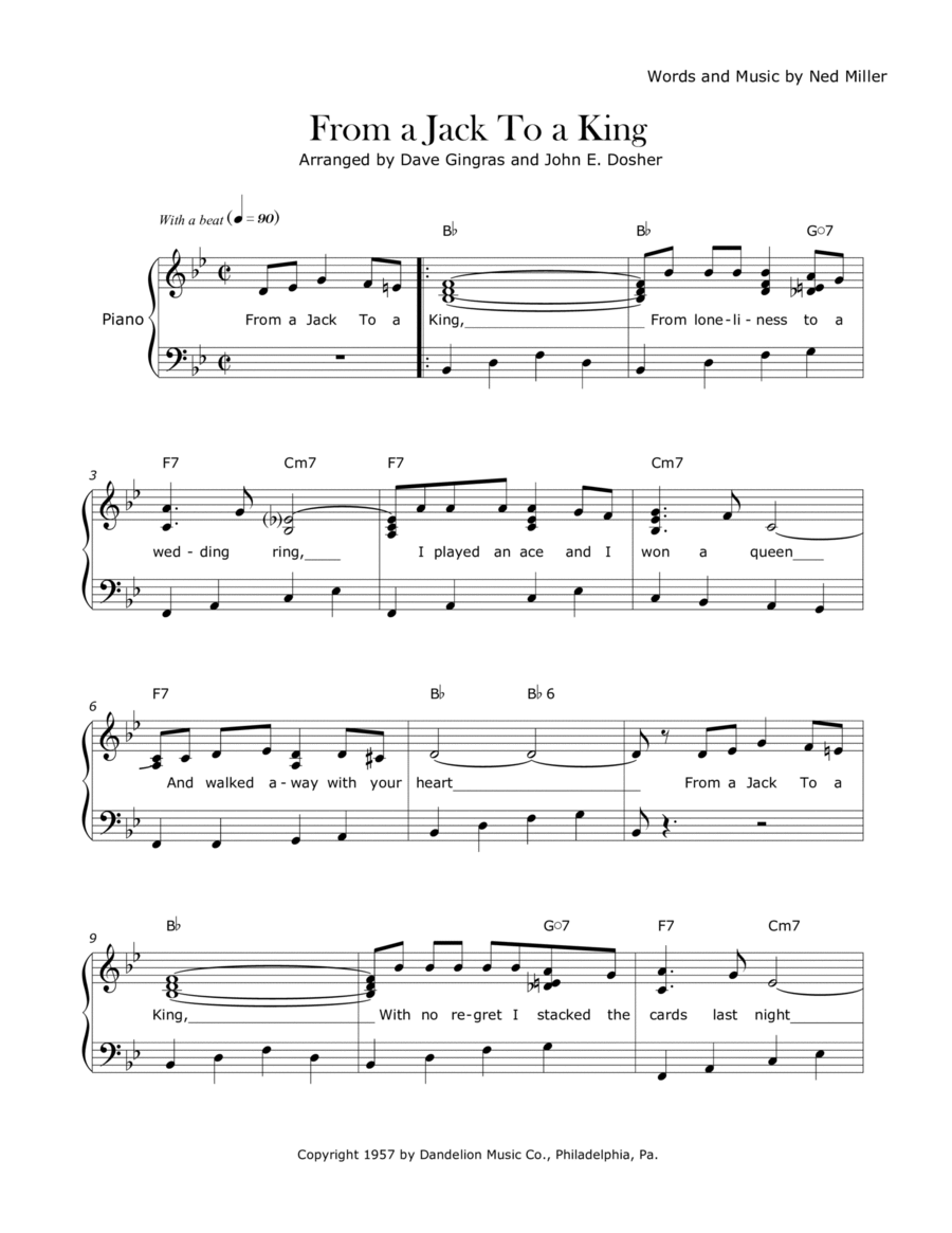 From A Jack To A King Voice scores gallery preview page 1