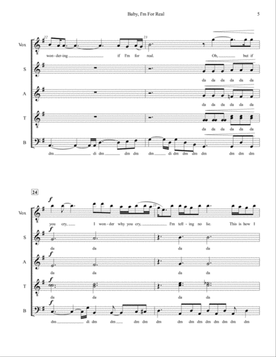 Baby I'm For Real Divisi scores gallery preview page 5