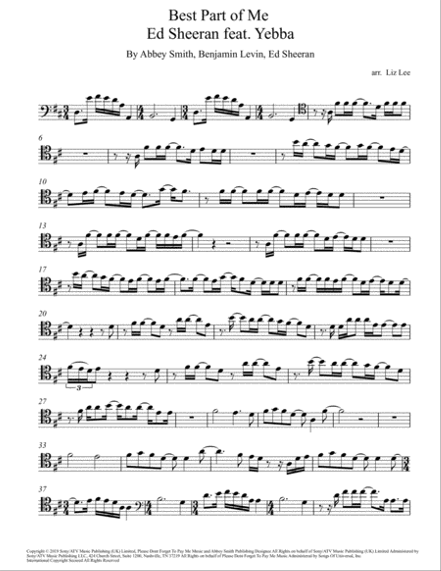 Best Part Of Me Cello Solo scores gallery preview page 2