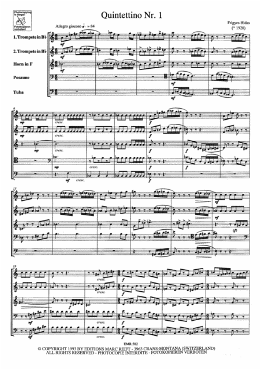 Quintettino No. 1 Quintettino No. 1 Brass Quintet scores gallery preview page 7