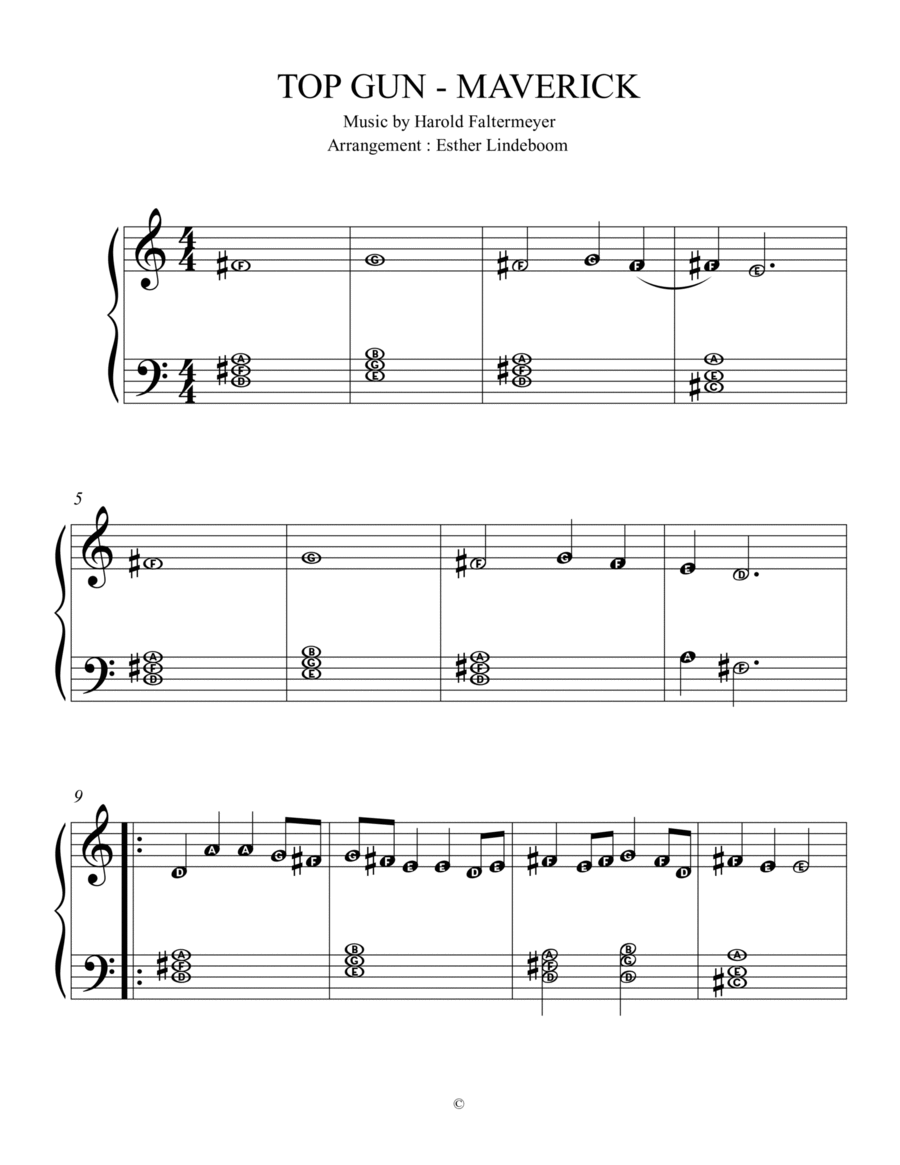 Top Gun: Maverick (main Theme) Easy Piano scores gallery preview page 1