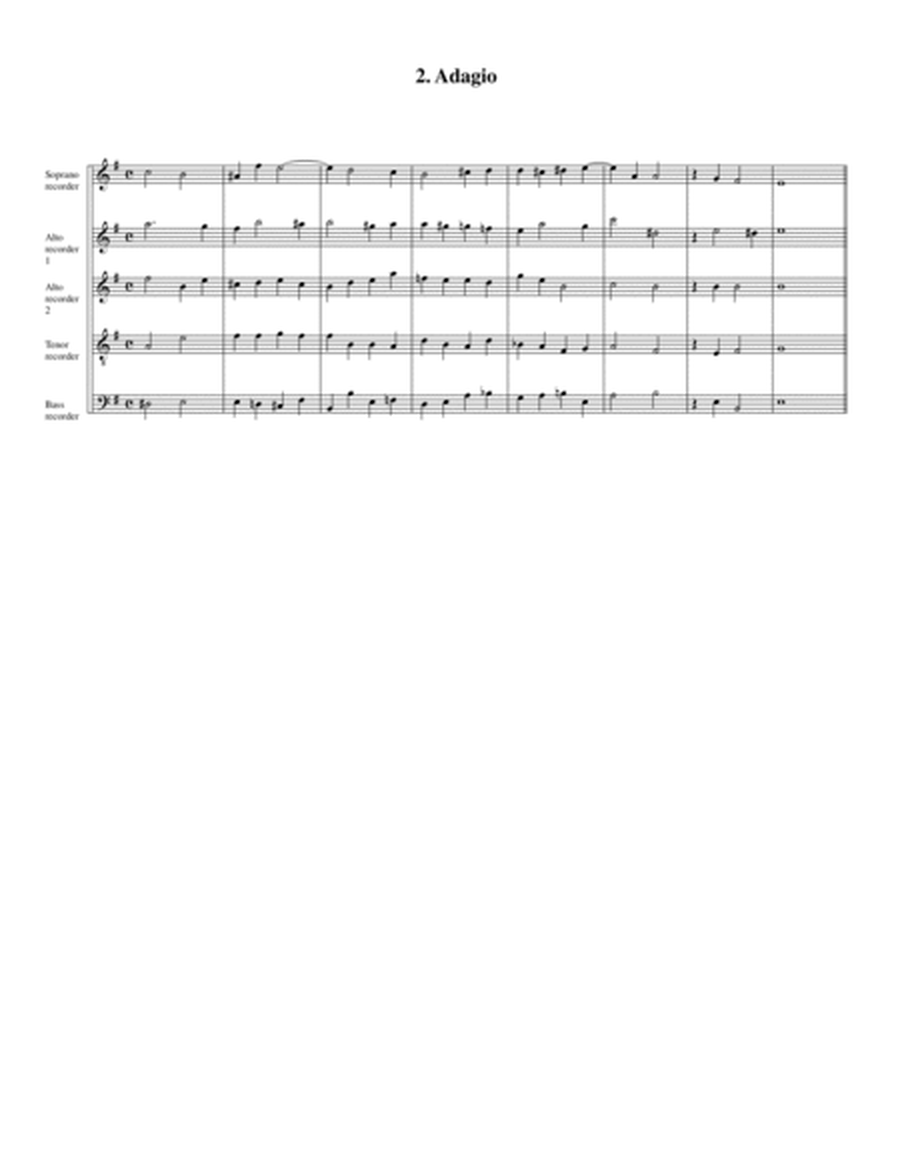 Concerto, Op.5, no.4 (arrangement for 5 recorders)