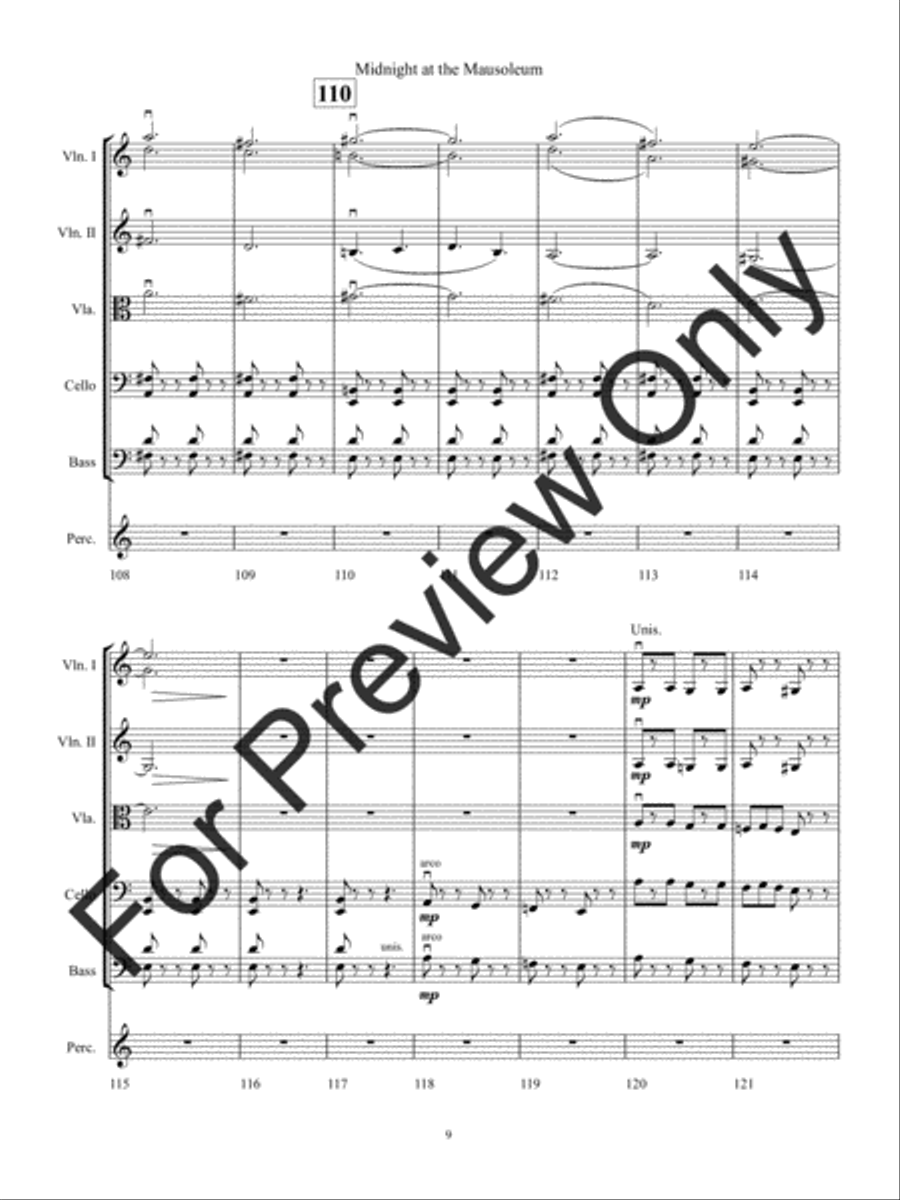 Midnight at the Mausoleum (Score) String Orchestra scores gallery preview page 12