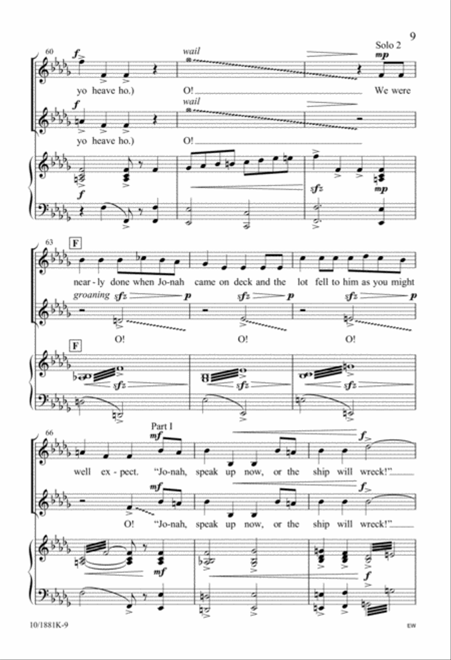 Five-Minute Musicals: Jonah and the Whale Unison Choir scores gallery preview page 9