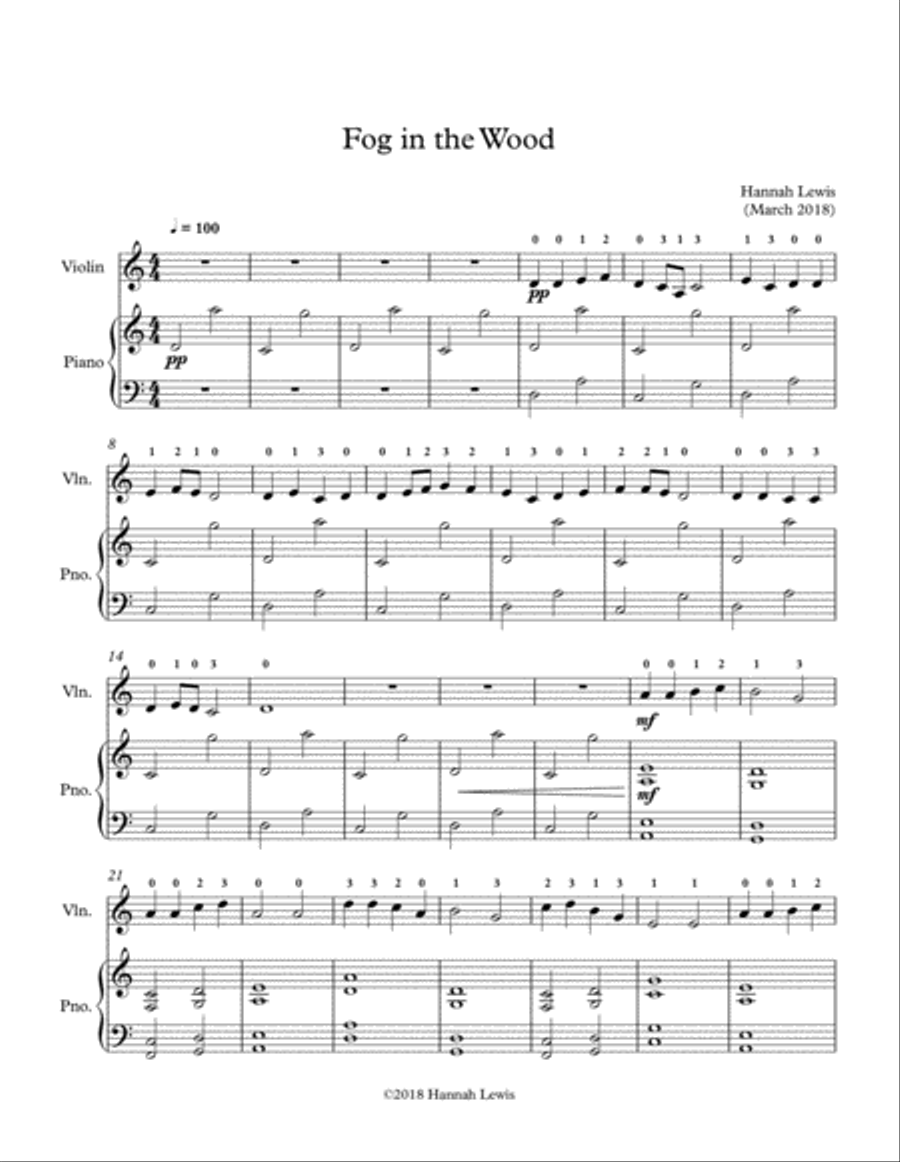 Fog in the Wood Fog in the Wood Violin Solo scores gallery preview page 1