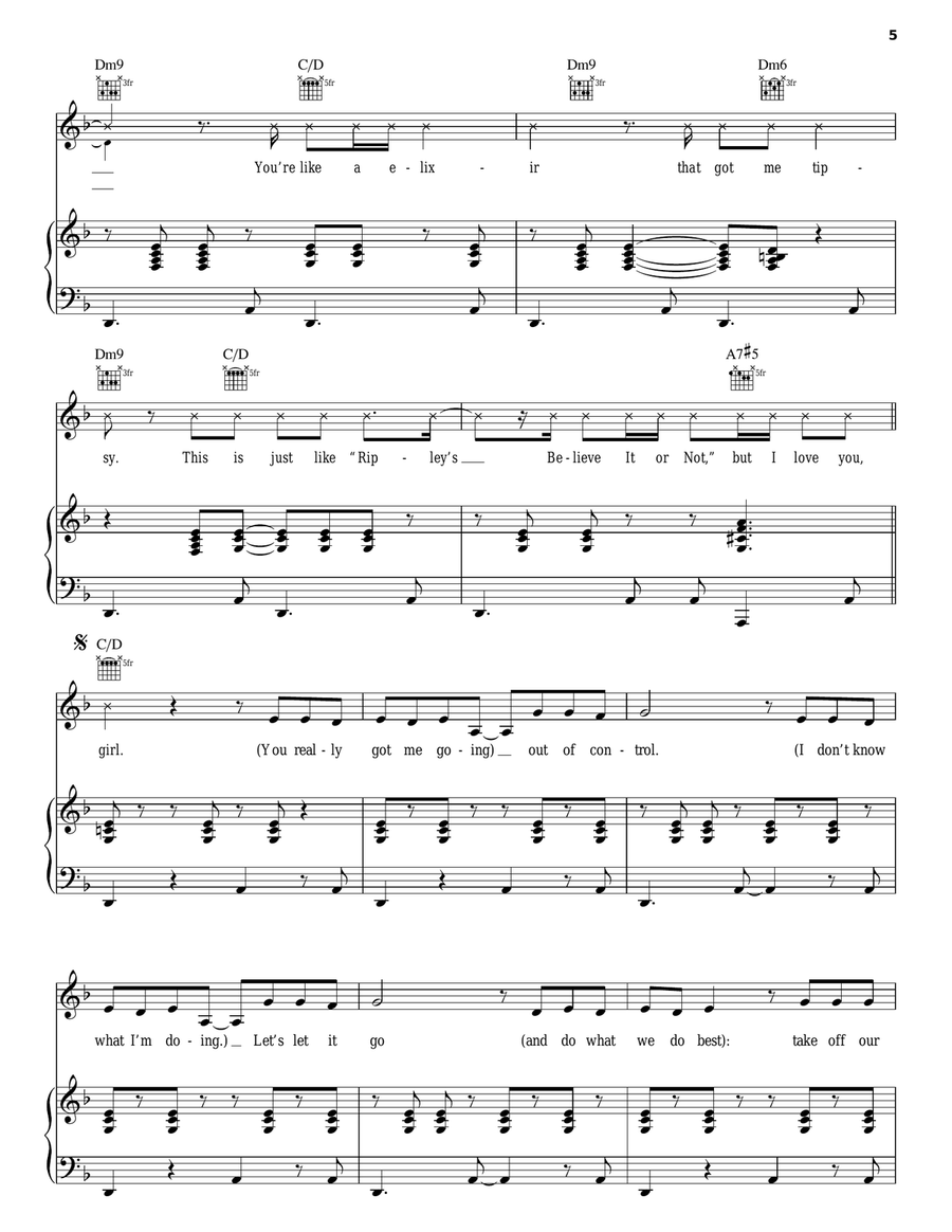 Sexy Piano, Vocal, Guitar scores gallery preview page 5