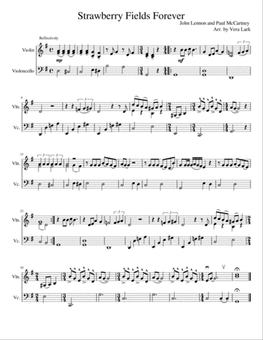 Strawberry Fields Forever Set of Parts scores gallery preview page 1