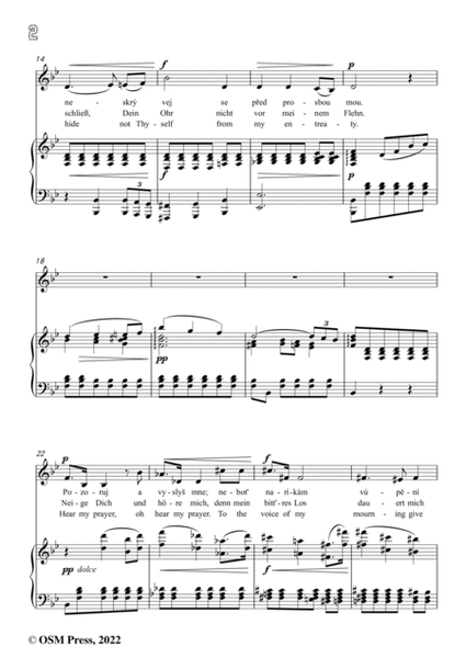 Dvořák-Slyš,ó Bože,slyš modlitbu mou,in B flat Major,Op.99 No.3,from Biblical Songs,for Voice and Pi