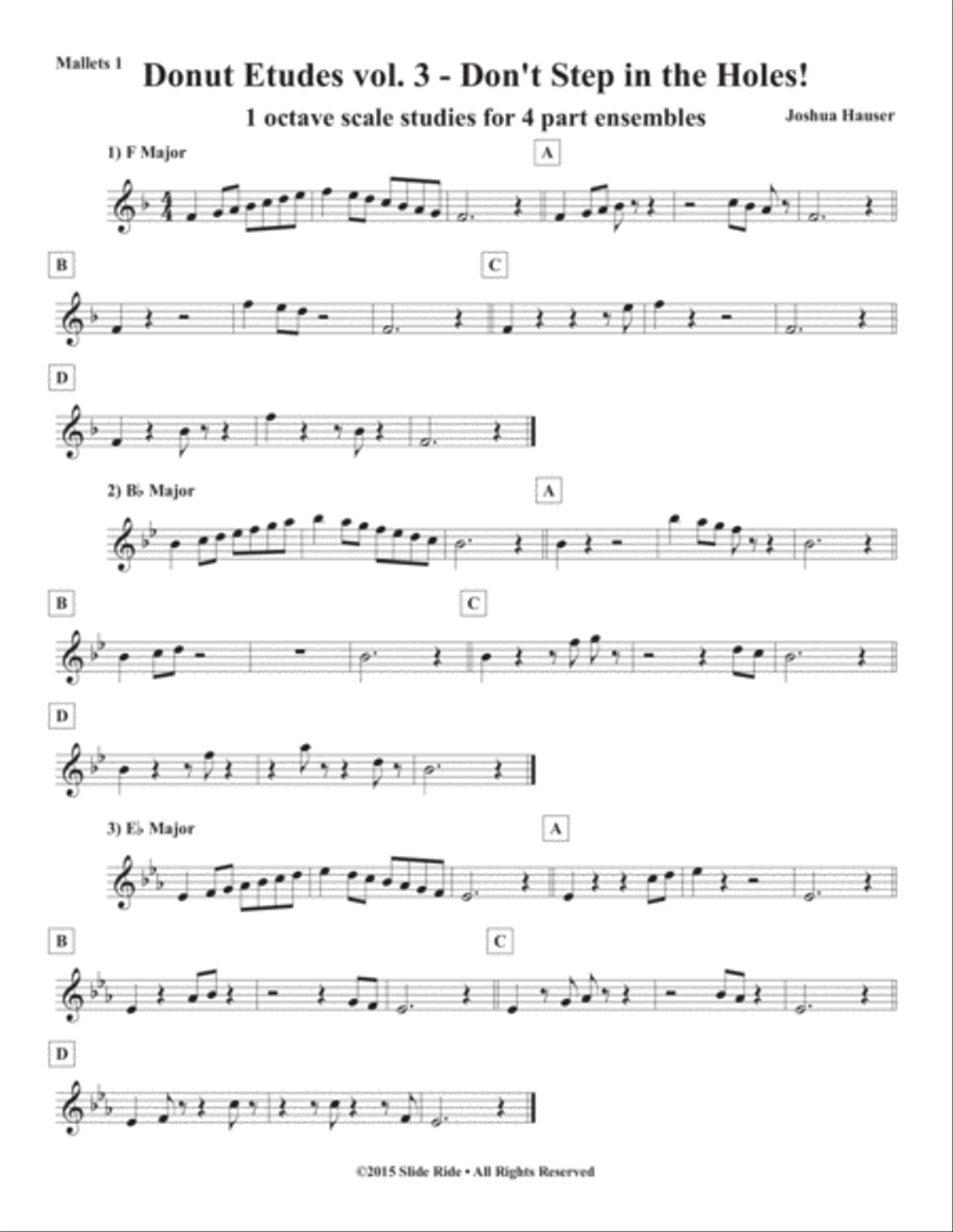 Donut Etudes vol. 3: Don’t Step in the Holes! – Keyboard Percussion (Mallet) Quartet Percussion Ensemble scores gallery preview page 4