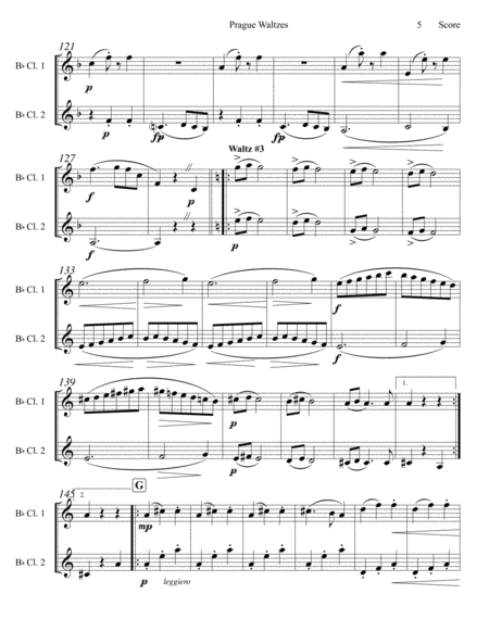 Antonin Dvorak - Prague Waltzes set for Clarinet Duet image number null