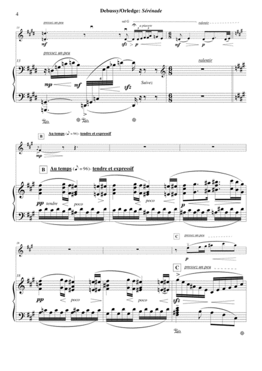 Claude Debussy: Sérénade for violin and piano