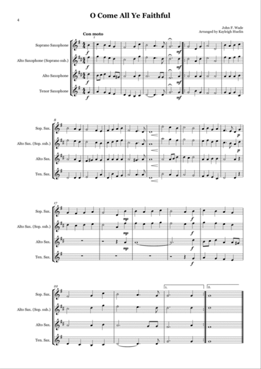 Christmas Carol Selection vol. 1 for SAT/AAT saxophone trio SAT scores gallery preview page 4