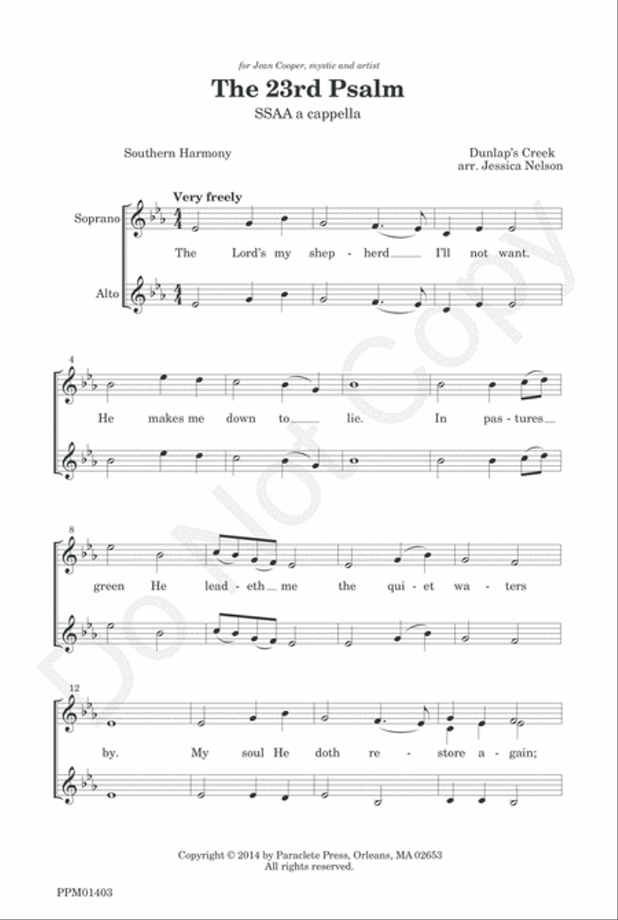 The 23rd Psalm The 23rd Psalm SSAA scores gallery preview page 4