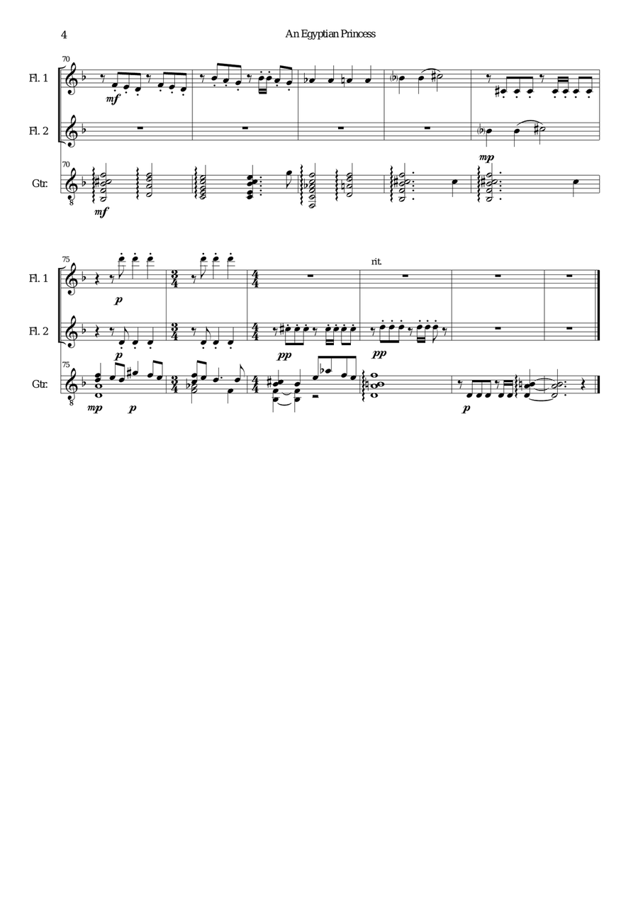 An Egyptian Princess for 2 flutes and guitar Flute scores gallery preview page 4