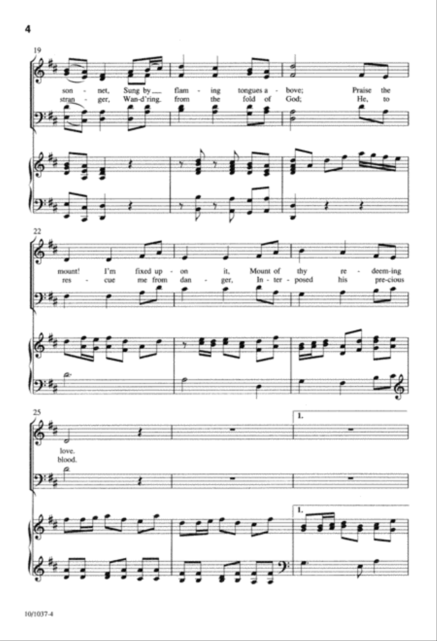 Come Thou Fount of Every Blessing 4-Part scores gallery preview page 4