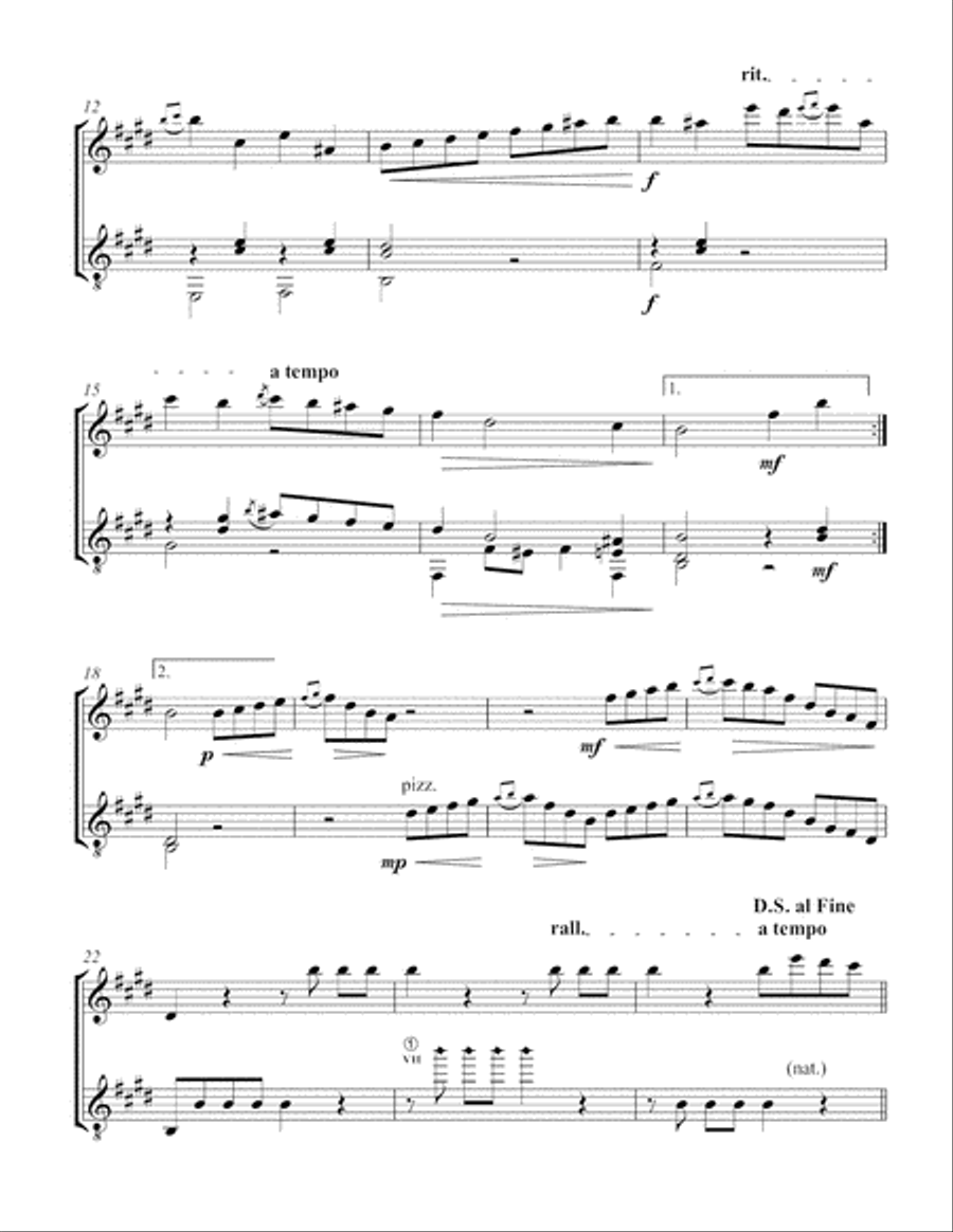 T. for Two (Flute and Guitar) - Score and Parts Flute scores gallery preview page 4
