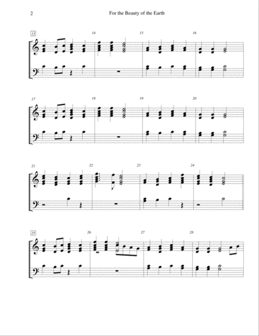 For the Beauty of the Earth - for 2-octave handbell choir 2-Octaves scores gallery preview page 2