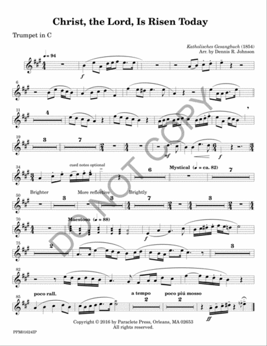 Christ, the Lord, Is Risen Today - Instrumental Parts 4-Part scores gallery preview page 2
