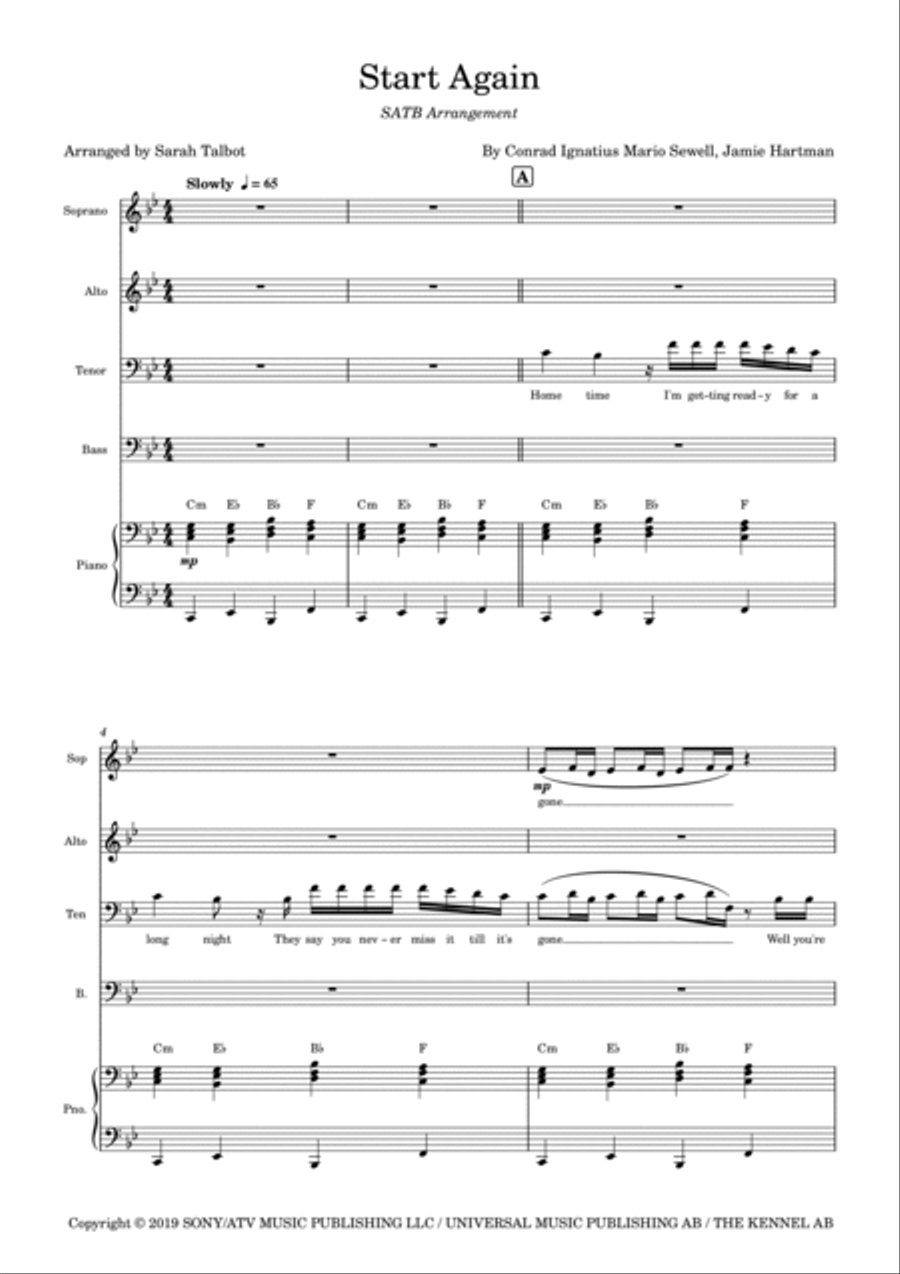 Start Again 4-Part scores gallery preview page 2