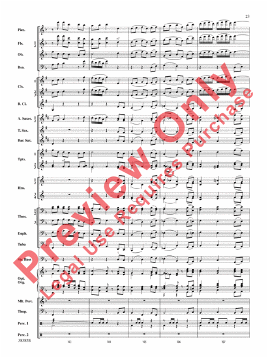 Fantasia on the Alleluia Hymn Concert Band scores gallery preview page 24