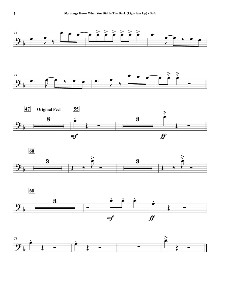 My Songs Know What You Did In The Dark (light Em Up) Concert Band scores gallery preview page 4