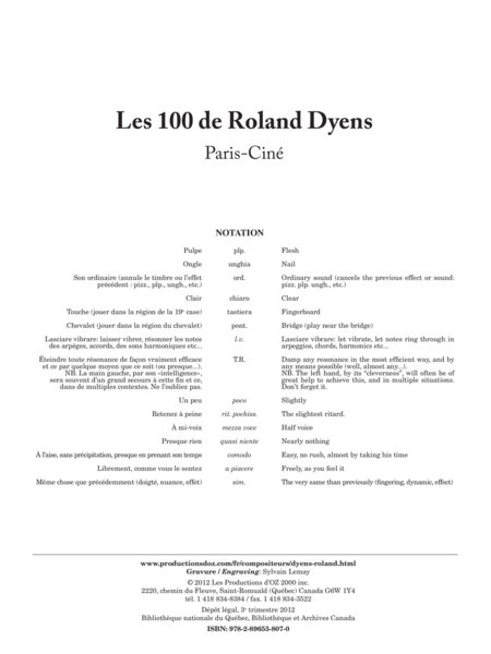 Les 100 de Roland Dyens - Paris-Ciné