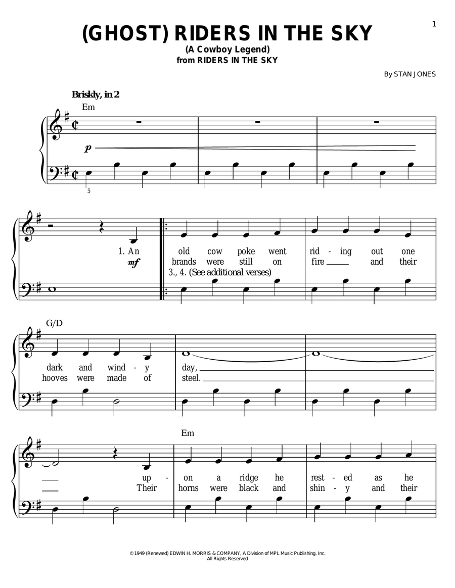 (Ghost) Riders In The Sky (A Cowboy Legend) Voice scores gallery preview page 1