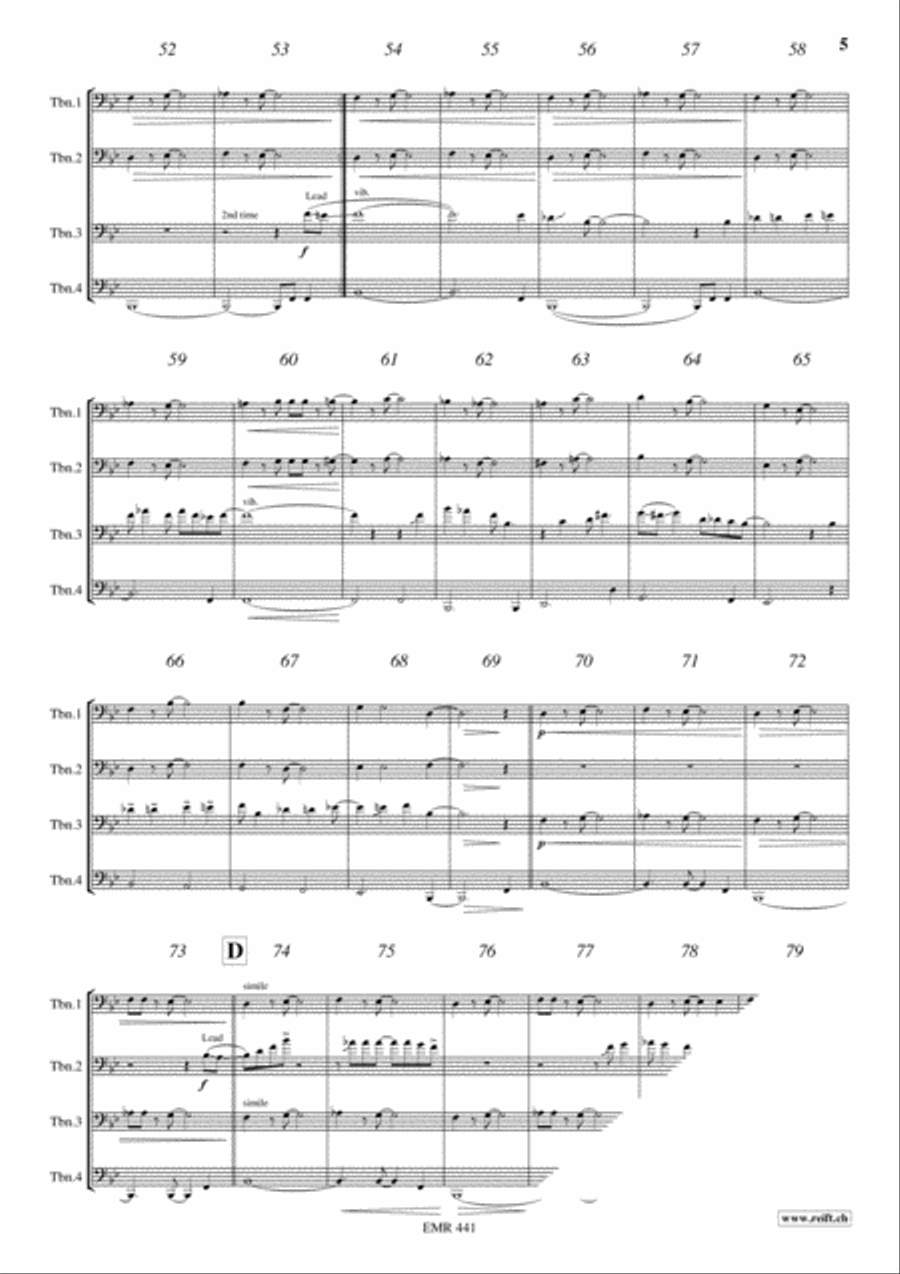 Gospel Time Gospel Time Trombone Quartet scores gallery preview page 6