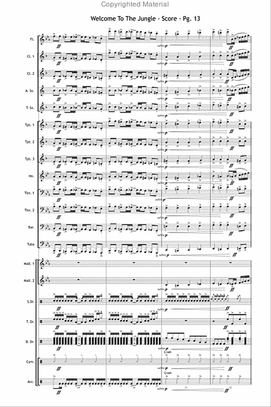 Welcome to the Jungle Welcome to the Jungle Marching Band scores gallery preview page 14