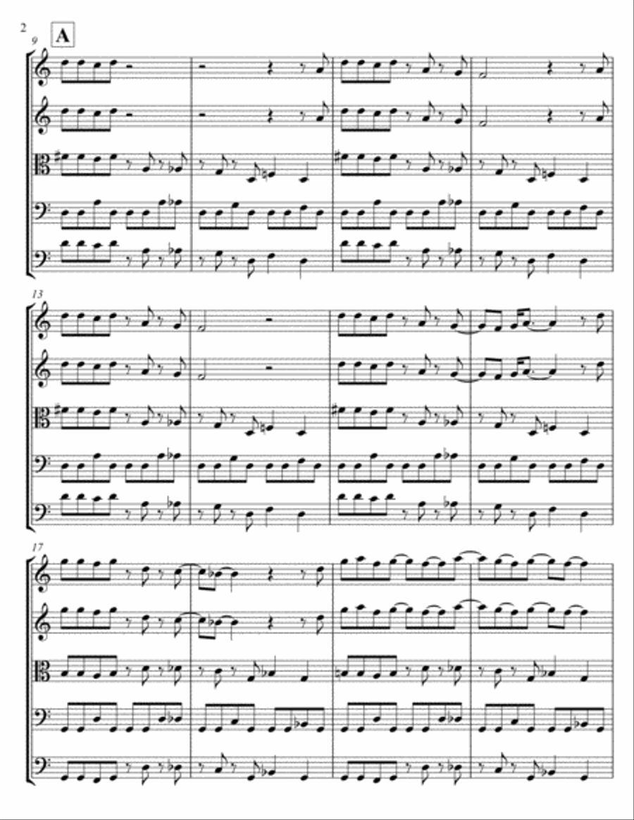 Sunshine Of Your Love String Quintet scores gallery preview page 2