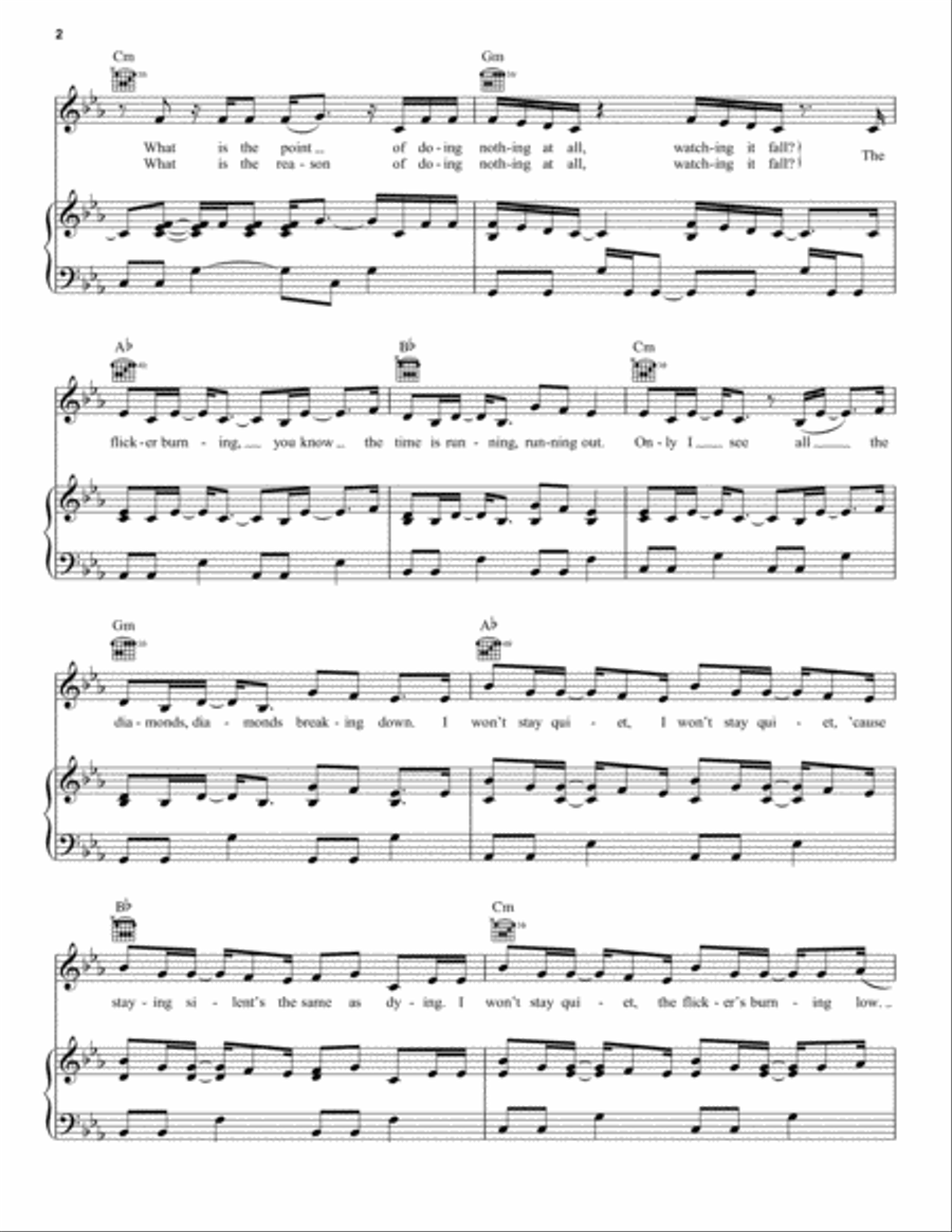 Swan Song (from Alita: Battle Angel) Piano, Vocal, Guitar scores gallery preview page 2