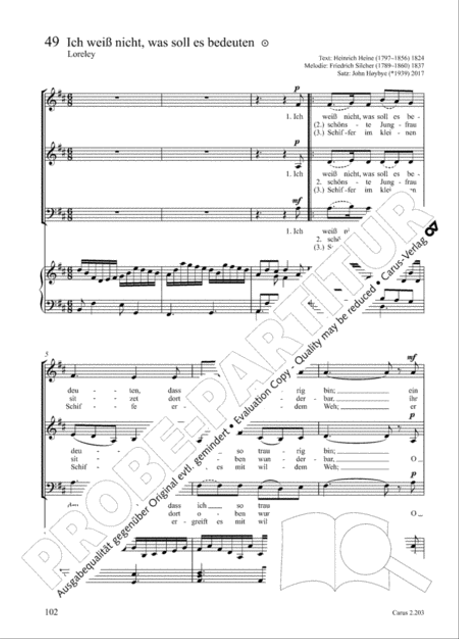 Loreley. Folk songs for choir (Loreley. Volkslieder fur Chor) Choir scores gallery preview page 107
