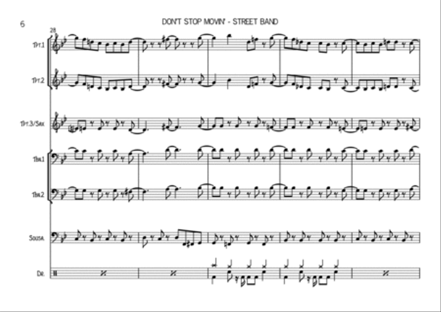 Don't Stop Movin' Brass Ensemble scores gallery preview page 6