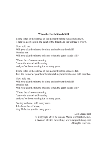 When the Earth Stands Still (Downloadable)