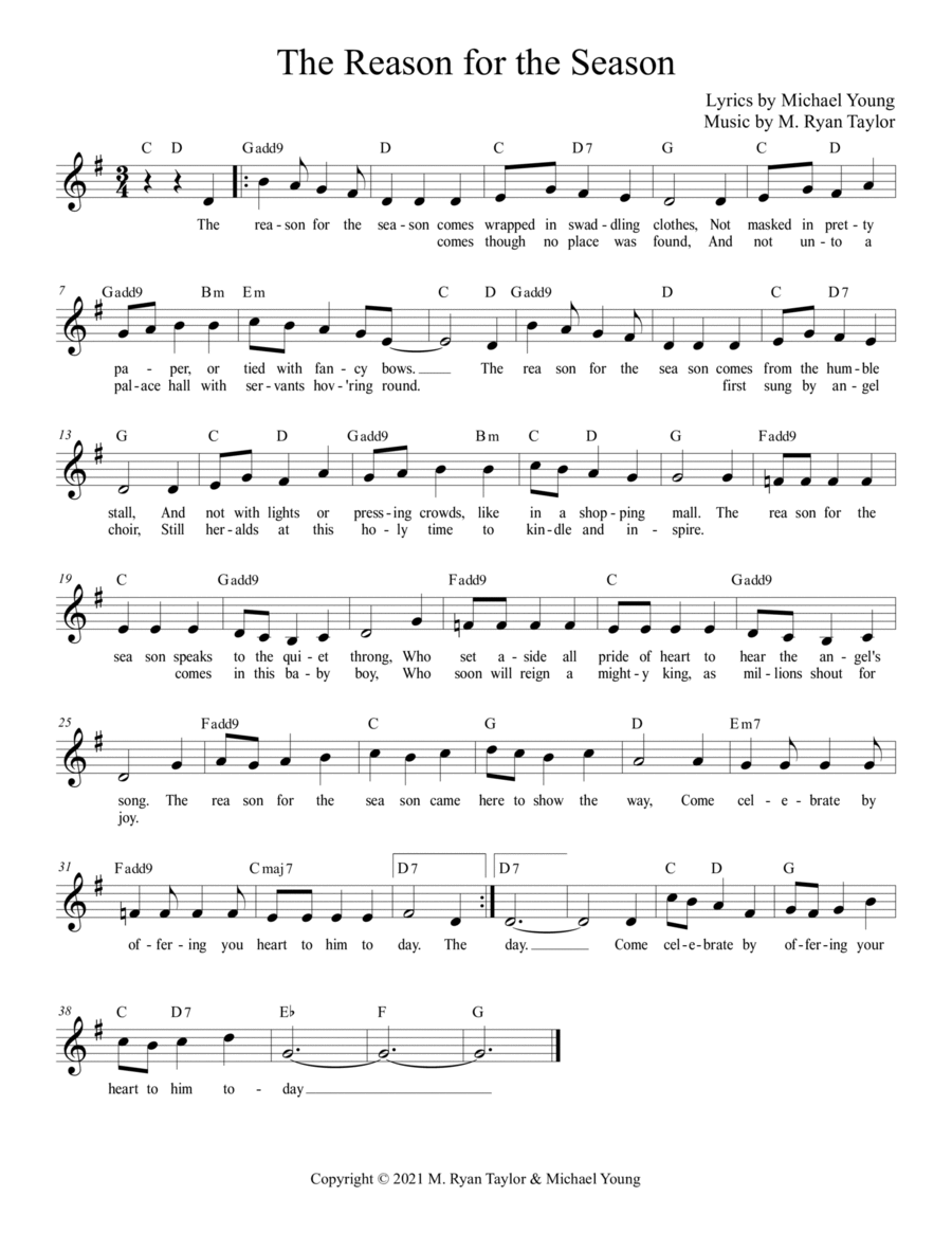 The Reason for the Season Piano scores gallery preview page 1