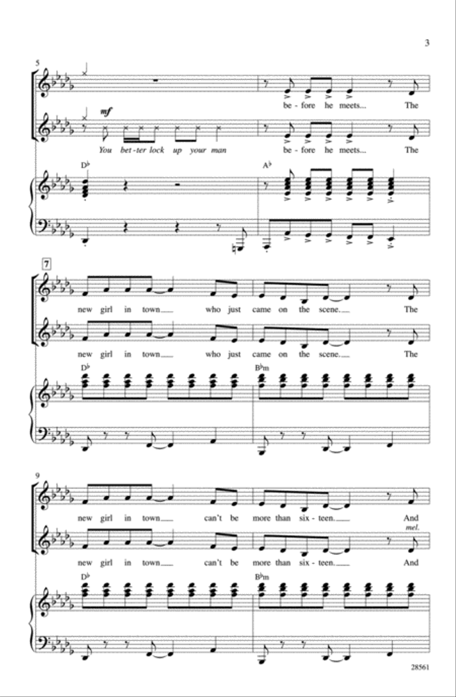 The New Girl in Town The New Girl in Town Women's Choir scores gallery preview page 3