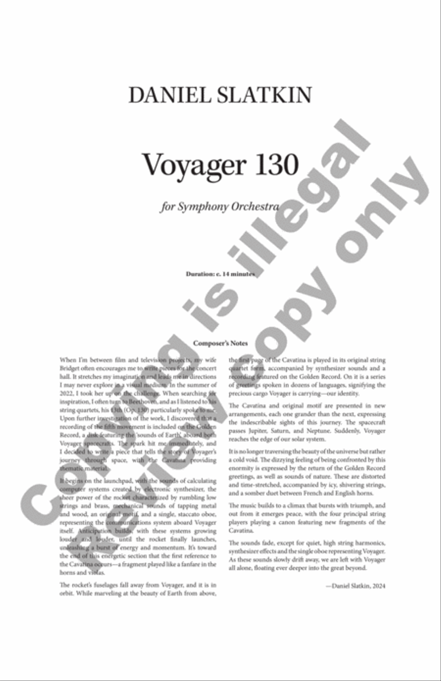 Voyager 130 (Additional Full Score) Full Orchestra scores gallery preview page 2
