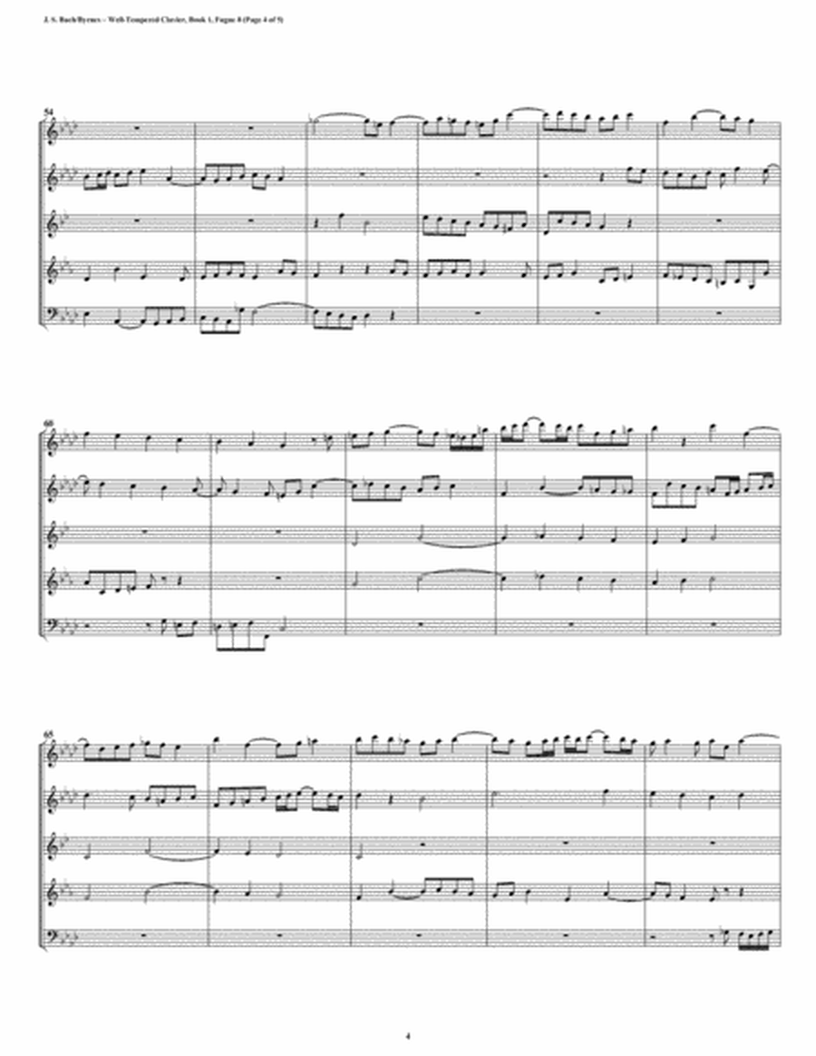 Fugue 08 from Well-Tempered Clavier, Book 1 (Woodwind Quintet) image number null