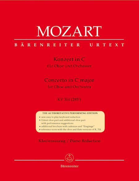 Oboe Concerto In C Major, K. 314 by Wolfgang Amadeus Mozart Piano Accompaniment - Sheet Music
