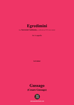 Book cover for Gussago-Egredimini,for A cappella