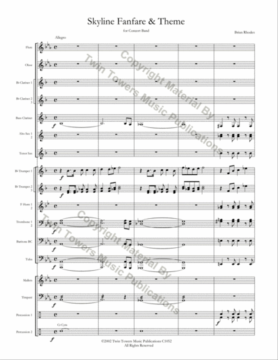 Skyline Fanfare and Theme Concert Band scores gallery preview page 3