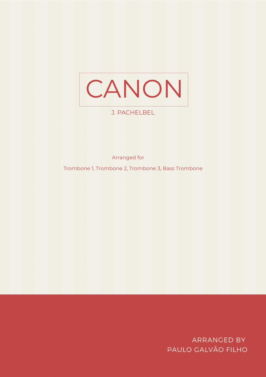 CANON IN D - TROMBONE QUARTET Trombone Quartet scores gallery preview page 1