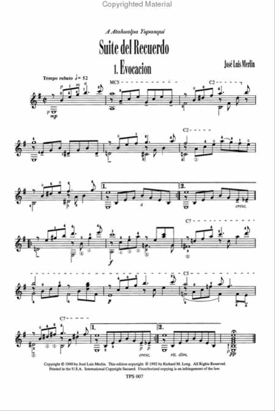 Suite Del Recuerdo - Guitar Chamber Music scores gallery preview page 2