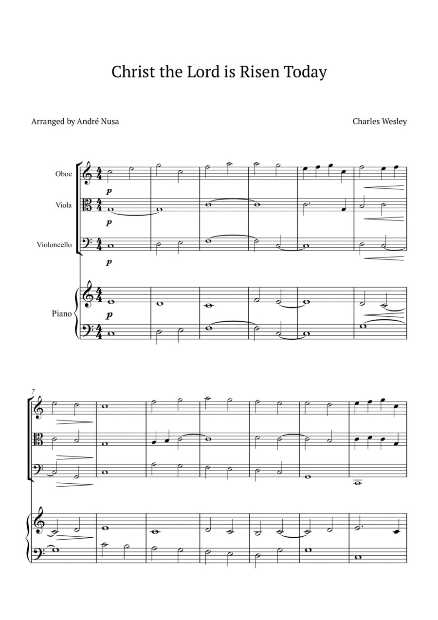 Christ the Lord is Risen Today Oboe scores gallery preview page 1
