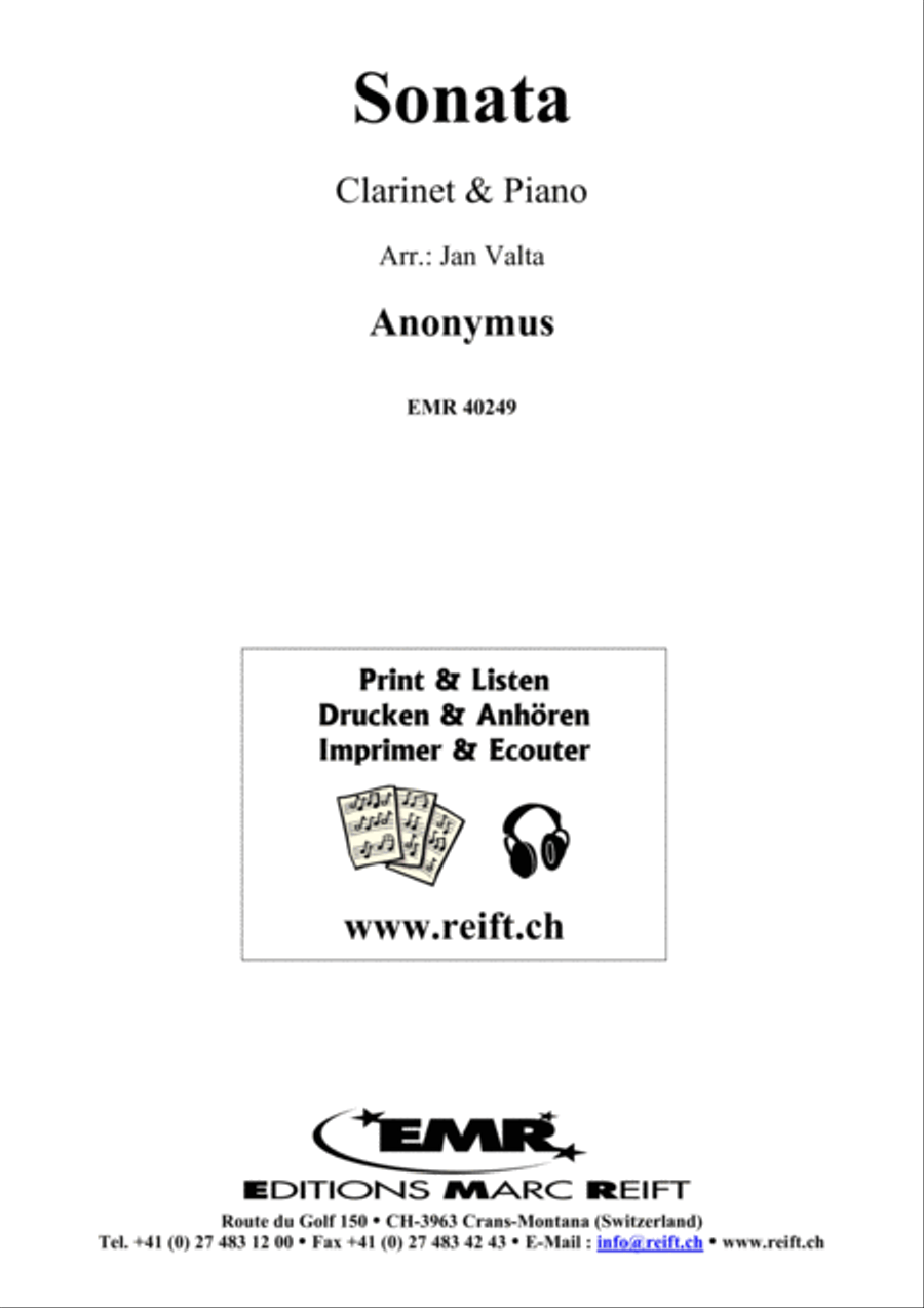 Sonata Clarinet Solo scores gallery preview page 1