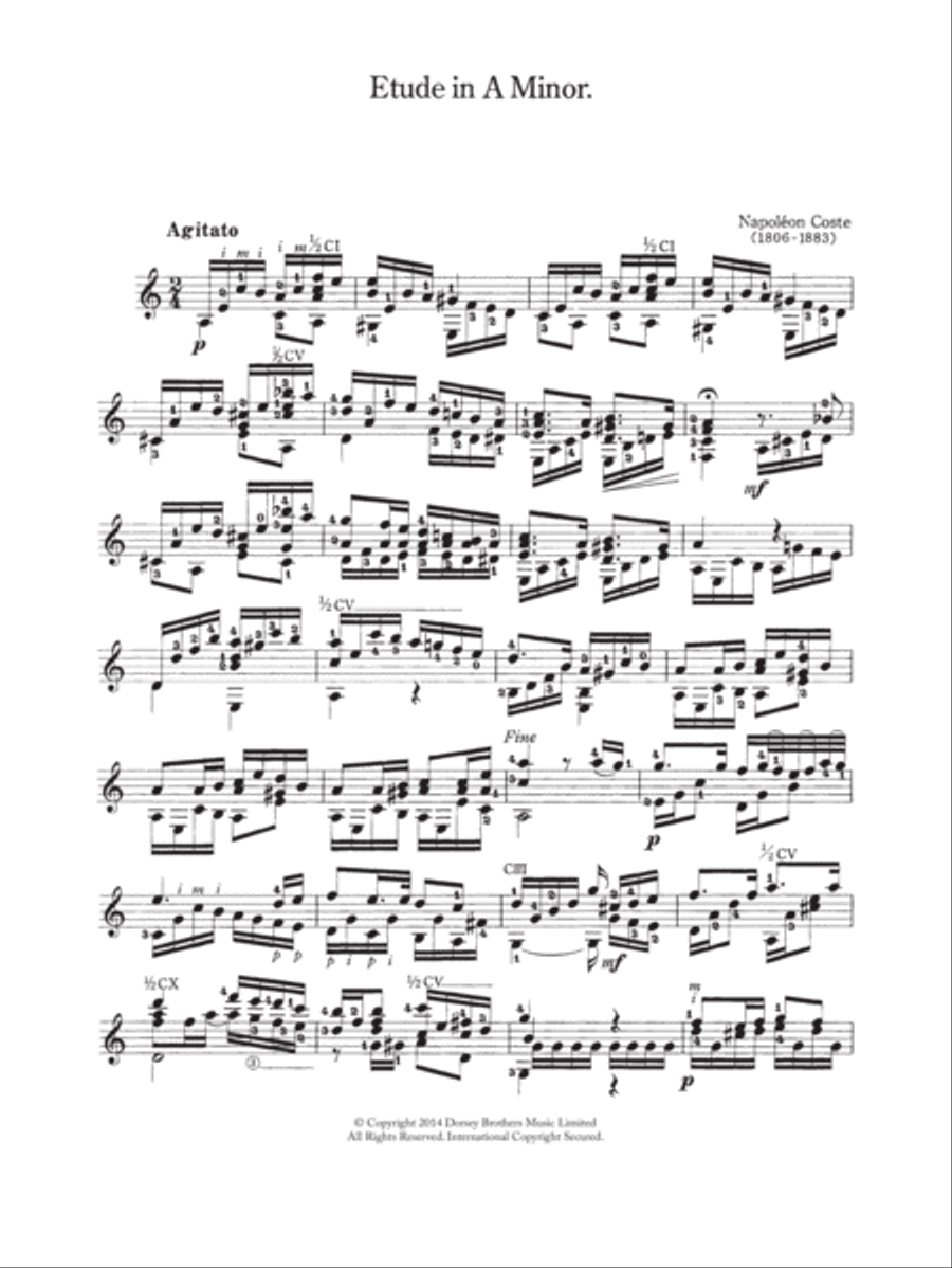 Etude In A Minor Acoustic Guitar scores gallery preview page 1